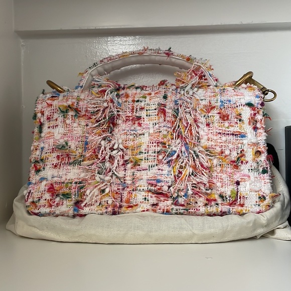 Kooreloo Petit Basset Fringe Tweed Crossbody Bag - Pink - Picture 2 of 2